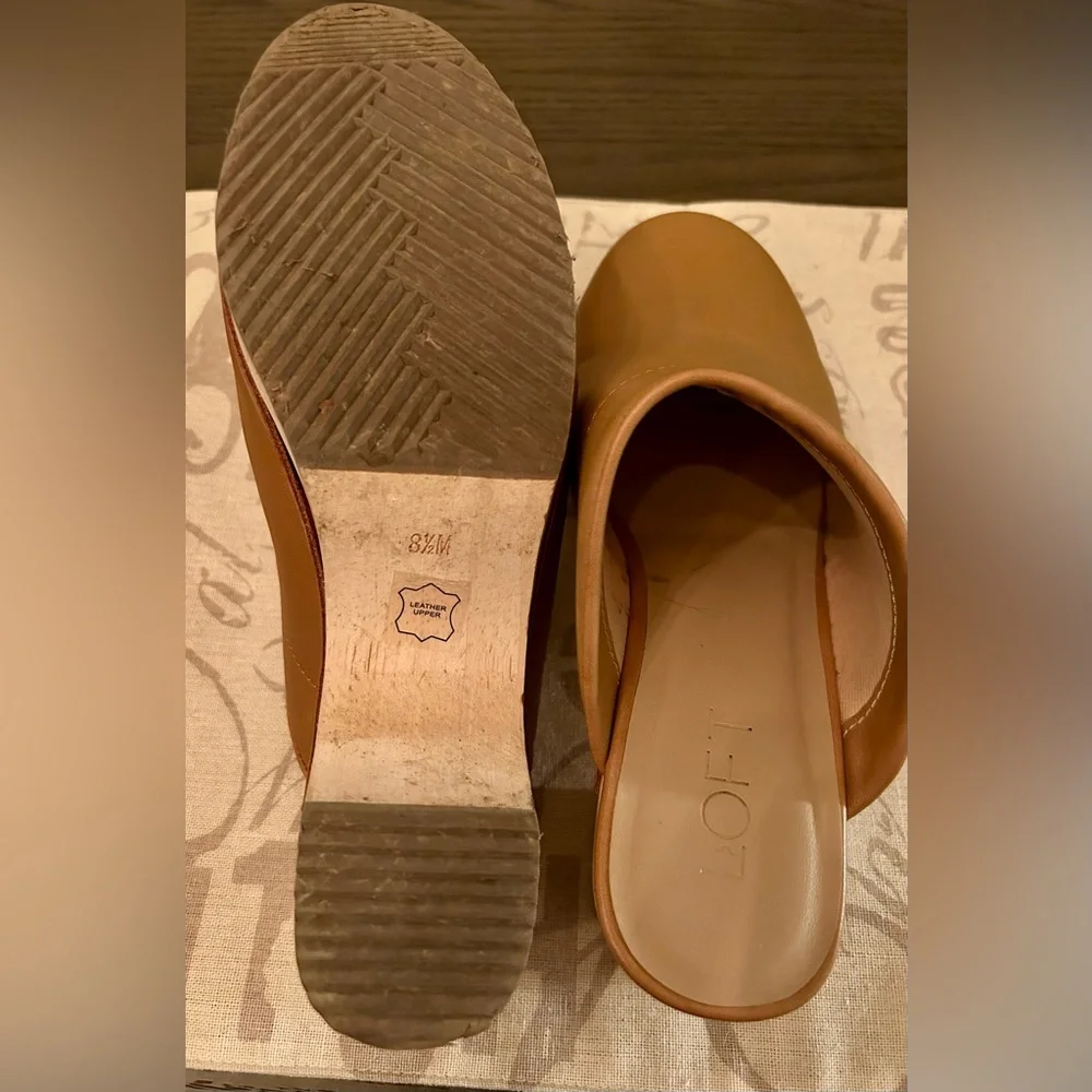 LOFT Leather/Wood Clogs - Picture 10 of 12